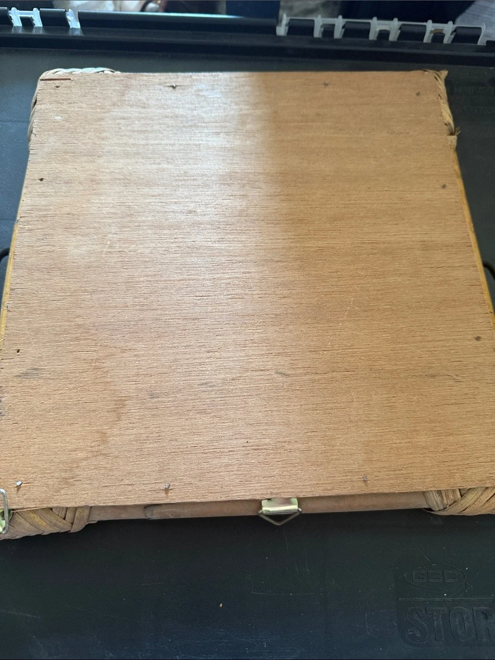 Rattan Frame Square Wall Mirror in Natural Brown